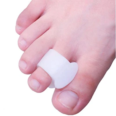 Image of Bunion Corrector and Hammer Toe Straightener 4 Pack Clear Gel Separators Drift Pain Relief Spreaders for Overlapping, Hallux Valgus, Diabetic Feet Big Toes Spacers Shoe Friction Protector