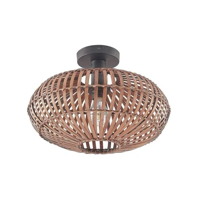 Image of Lindby Majeora ceiling light, Ø 40 cm, brown, bamboo