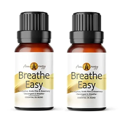 Image of Aroma Energy Breathe Easy Essential Oil Blend 20ml (2 x 10ml Bottles) Contains Eucalyptus, Scots Pine &amp; Rosemary 100% Pure Natural
