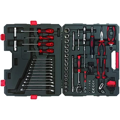 Image of Crescent CTK110NEU2 Metric Mechanics Tool Set, 110 Pieces, Chrome Sockets, Combination Spanners, Screwdrivers, Hex Keys &amp; Pliers