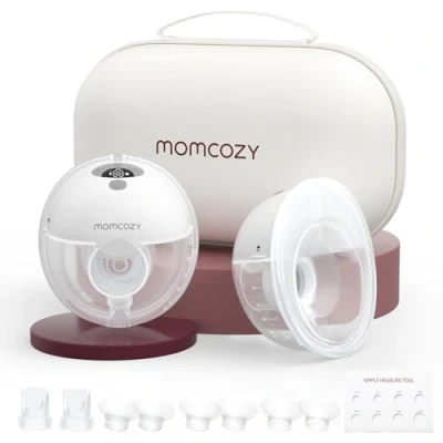Image of Momcozy M5 Wearable Breast Pump, Convenient and Comfortable On The Go 2 Count, Gray