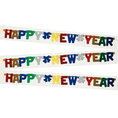 Image of Unique Party 9033 Metallic Happy New Year Banner