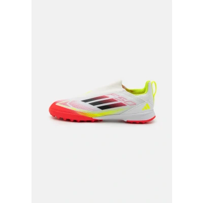 Image of adidas F50 League Laceless Football Boots Turf Kids, Cloud White/Core Black/Solar Yellow, 10 UK Child