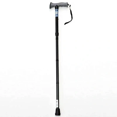 Image of Drive Devilbiss Height Adjustable Folding Walking Stick with Gel Grip, Black