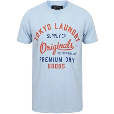 Image of Tokyo Laundry Breakstone Crew Neck T Shirt in Kentucky Blue S…