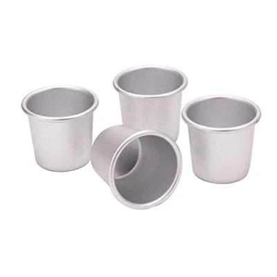 Image of KitchenCraft KCDARIOL Dariole Moulds, Anodised Aluminium, 6.5 cm, 4 Piece Dessert Mould Set
