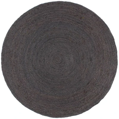 Image of vidaXL Handmade Rug Jute Round 180 cm Dark Grey