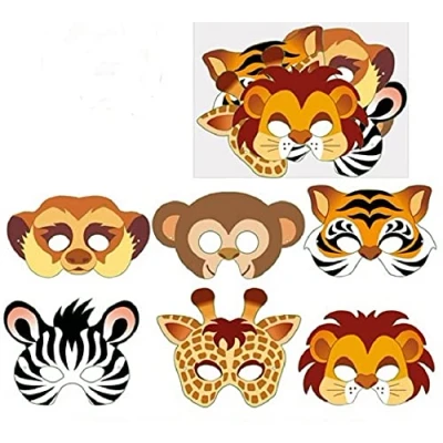 Image of Playwrite 12 x Jungle Animals Card Masks