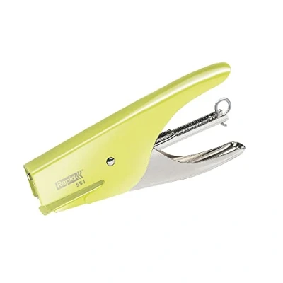 Image of Rapid Retro S51 Stapling Pliers, 15 Sheet Capacity, Uses No. 21 Staples, Ergonomic Design, Metal, Mellow Yellow, 5000510
