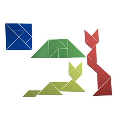 Image of WISSNER active learning Magnetic Set of Trangrams, 28 pieces, MAG Pap, in a cardboard box