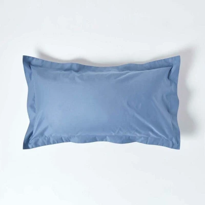 Image of HOMESCAPES 1000 Thread Count Egyptian Cotton Blue King Size Oxford Pillowcase