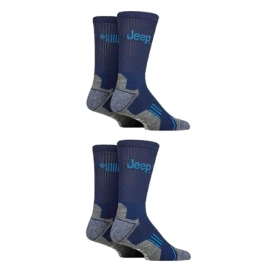 Image of Mens 4 Pair Jeep Technical Performance Crew Sports Socks Navy 6 11