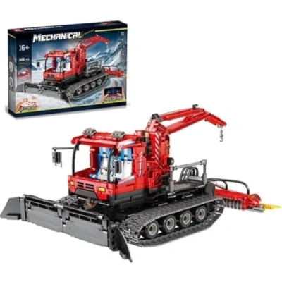 Image of FULHOLPE Technology Pisten Bully Snow Groomer Building Blocks Kit, 2.4G/APP Control Plough with Motor, 1100 Pieces Truck Vehicle Set Compatible Major Brands