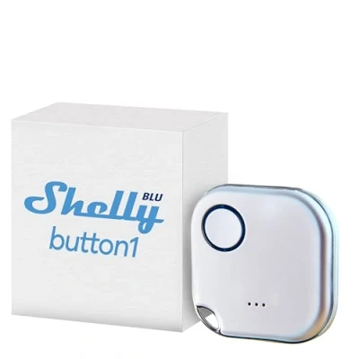 Image of Shelly BLU Button1 White, Bluetooth Operated Action And Scene Activation Button, Home Automation, iOS Android App, No Hub Required, Long Battery Life, LED Indication, Broad range