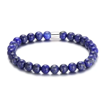 Image of Philip Jones Lapis Lazuli Gemstone Stretch Bracelet for Women