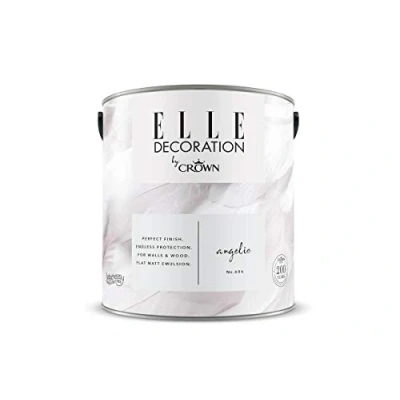 Image of ELLE Decoration by CROWN 2.5L Flat MATT Emulsion Paint Angelic No 606