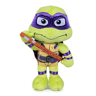 Image of Famosa Softies Donatello Teenage Mutant Turtles Plush Toy with Purple Mask and Details, Gift for Boys Girls of Any Age (760022775)