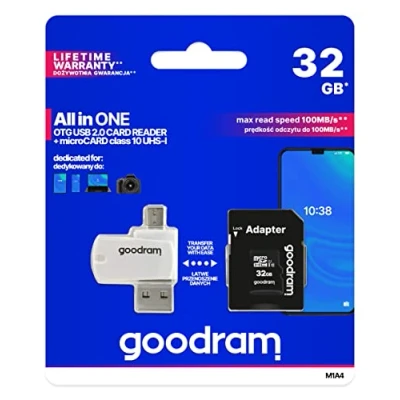 Image of GOODRAM 32GB M1A4 All in One Micro Card Class 10 UHS I + Reader