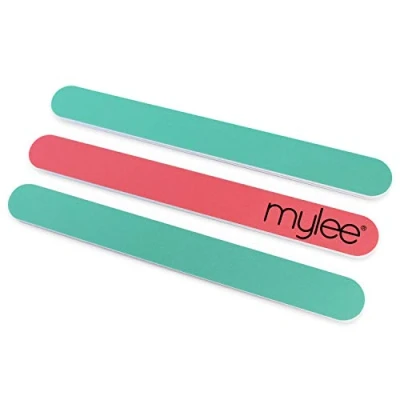 Image of Mylee Double Sided Nail Files (Pack of 3) Professional Manicure Prep Tool to Shape and Repair, 180/240 Grit File Contour, Suitable for Acrylic, Natural Nails Gel Polish Removal