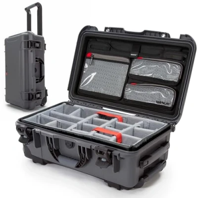 Image of Nanuk 935 Pro Photo Kit Waterproof Carry On Hard Case with Lid Organizer and Padded Divider &amp; Wheels, Graphite