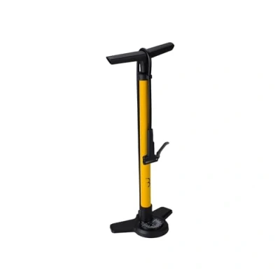 Image of BBB Cycling AirBoost 2.0 Bike Pump with Pressure Gauge Strong and Accurate Floor Compatible Presta, Schrader Dunlop 90 cm High Rubber Hose Yellow BFP 28
