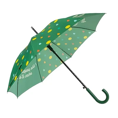 Image of Fisura Large umbrella I like people who smile. Youth in green colour. Automatic with button. Resistant windproof umbrella. 106 centimetres diameter.
