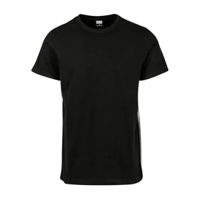 Image of Urban Classics Men&#039;s Side Taped Tee T Shirt, Multicolour (Black/Grey 01198), S UK