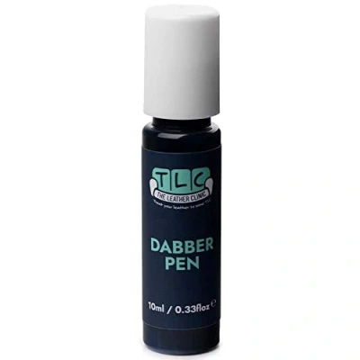 Image of The Leather Clinic &amp; Vinyl Dabber Pen 10ml Touch Up Scratch and Scuff Repair for Sofas, Car Seats, Shoes, Bags Restore Small Areas (Dark Blue)
