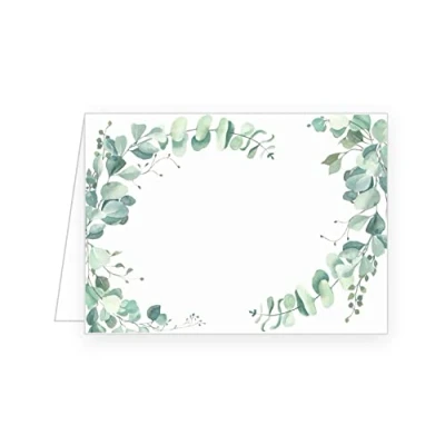 Image of Edition Seidel 50 Premium Place Cards Name Wedding Birthday Communion Confirmation Christening Gold Diamond Eucalyptus