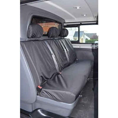 Image of Tailored Seat Covers for Vauxhall Vivaro (2001 2014) [Rear Bench] Airbag Compatible, Heavy Duty Work Protection Accessories
