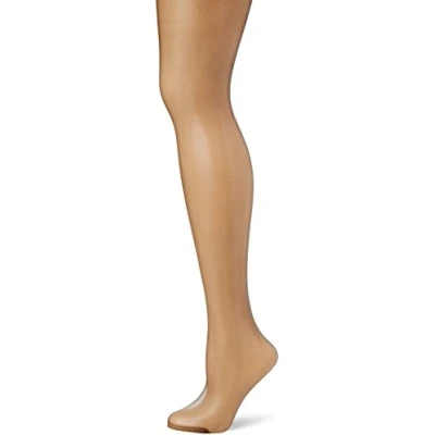 Image of Pretty Polly Women&#039;s Nylons Gloss Stockings 10 DEN Tights, Black (Barely Black), Small (Manufacturer Size:Small/Medium)