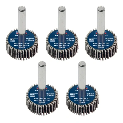 Image of Sealey Abrasive Flap Wheel Ø25 x 10mm Ø6mm Shaft 80Grit Pack of 5