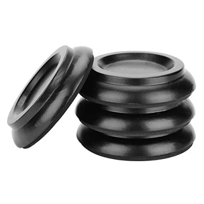 Image of Alomejor 4 Pcs Piano Caster Cups Upright Round Foot Pads Beech Wood Coasters with EVA Non Slip Foam for Floor Protectors(Black)