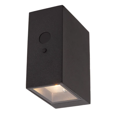 Image of Bolton Wall light Outdoor Solar LED Dim. 2850K/3150K IP54 Day/Night Sensor Black