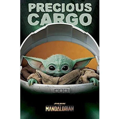 Image of Grupo Erik The Mandalorian Poster Precious Cargo Baby Yoda 36 x 24 inches / 91.5 61 cm Shipped Rolled Up Cool Posters Art &amp; Prints Wall
