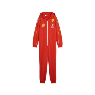 Image of PUMA Scuderia Ferrari Kids 2024 Team Onesie Burnt Red Size: 7/8 Years