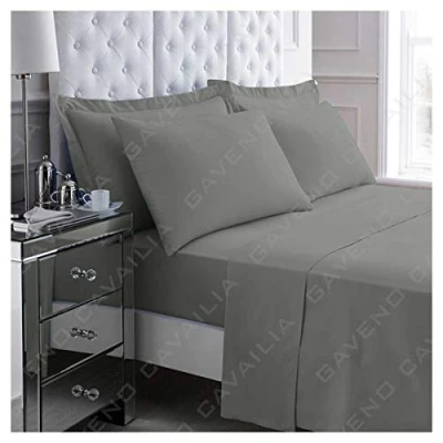Image of Gaveno Cavalia Percale Fitted Sheet, Double Charcoal