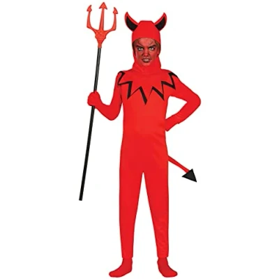 Image of FIESTAS GUIRCA Devil Fancy Dress for Boys Red Demon Kids Costume Halloween Costumes 5 6 years