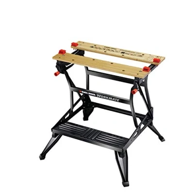 Image of BLACK+DECKER Tough Work Bench Saw Horse, Dual Height Heavy Duty Steel Frame, WM626 XJ