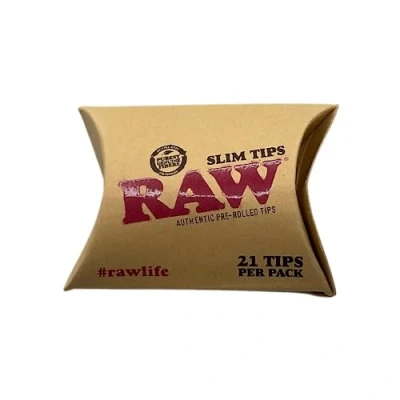 Image of RAW Pre Rolled Slim Tips 21 Per Pack 1