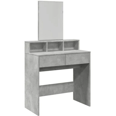 Image of vidaXL Dressing Table with Mirror Concrete Grey 80x41x144.5 cm