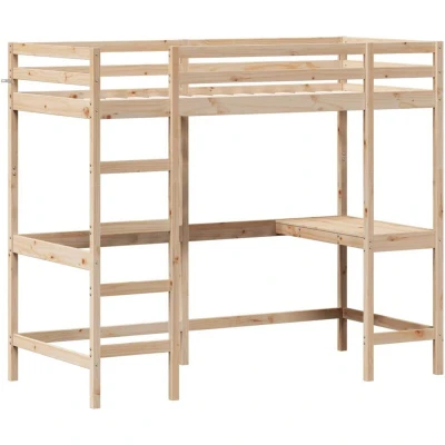 Image of vidaXL Loft Bed without Mattress 100x200 cm Solid Wood Pine