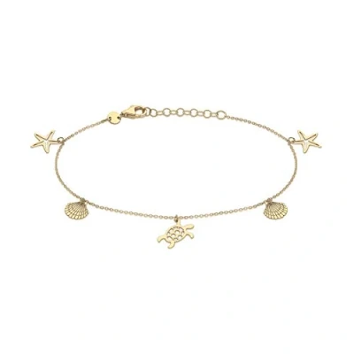 Image of Carissima Gold Women&#039;s 9ct Yellow &#039;Sea &amp; Sand&#039; Adjustable Bracelet 18cm/7&#039; 20cm/8&#039;