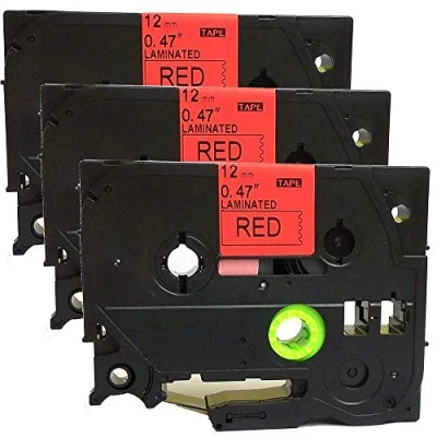 Image of NEOUZA 3PK Compatible for Brother P Touch Laminated TZe TZ Label Tape Cartridge 12mm x 8m (TZe 431 Black on Red)