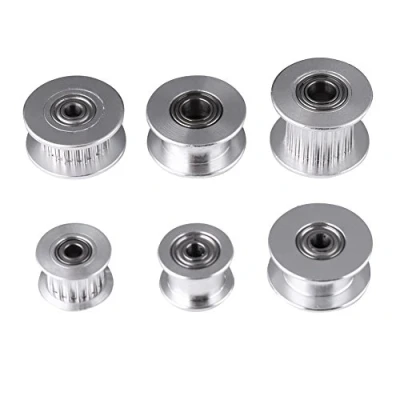 Image of 5Pcs 2GT Aluminum Timing Pulley Printer Accessories, 3mm/5mm Bore Wheel 16/20 Tooth or Toothless for Belt Width 6mm/10mm(W6mm, 20T, 5, Toothless)