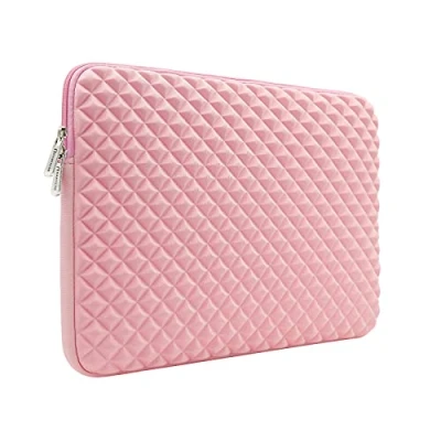 Image of RAINYEAR 14 Inch Laptop Sleeve Diamond Foam Shock Resistant Padded Case Fluffy Lining Protective Zipper Cover Carrying Bag Compatible with 14&quot; Notebook Computer Tablet Chromebook(Pink)