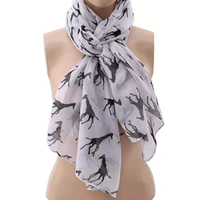 Image of London Scarfs Women s Giraffe Print (White)