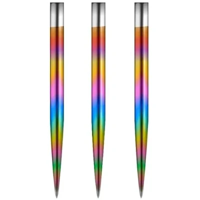Image of Mission Glide Personalised Dart Points Customised Rainbow Coloured Replacement Steel Tip Spare Points, 36mm
