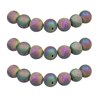 Image of MJDCB Natural Round Stone Beads 6mm Rainbow Druzy Agate Loose Gemstone for Jewelry Making Bracelet Necklace 60pcs