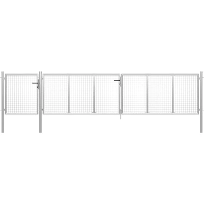 Image of vidaXL Garden Gate Steel 500x100 cm Silver